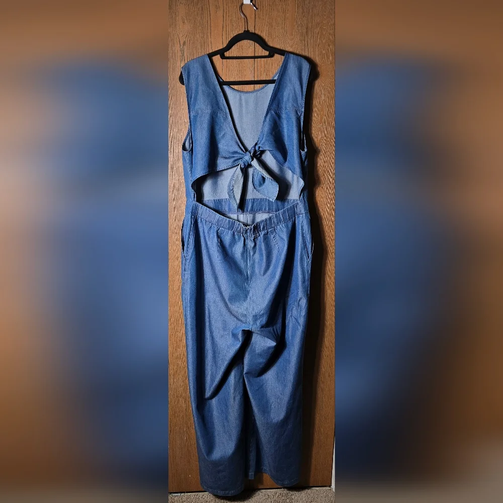 NY&Company Blue Jean Jumpsuit ~ sz XL - Picture 14 of 16